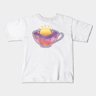 Peaceful sunrise cup of tea Kids T-Shirt